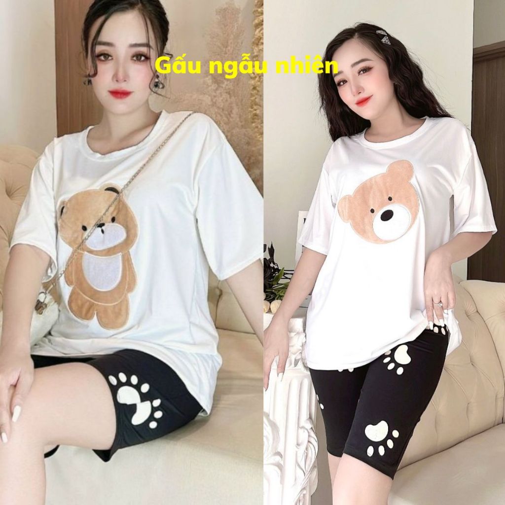 Đồ bộ mặc nhà ESHOP Đồ ngủ nữ bigsize thun cotton thể thao dễ thương quần đùi đi chơi đẹp cute trung niên DB41
