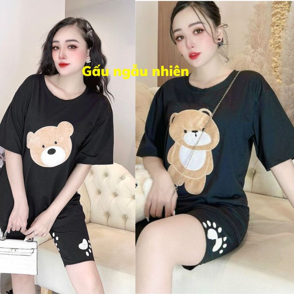 Đồ bộ mặc nhà ESHOP Đồ ngủ nữ bigsize thun cotton thể thao dễ thương quần đùi đi chơi đẹp cute trung niên DB41