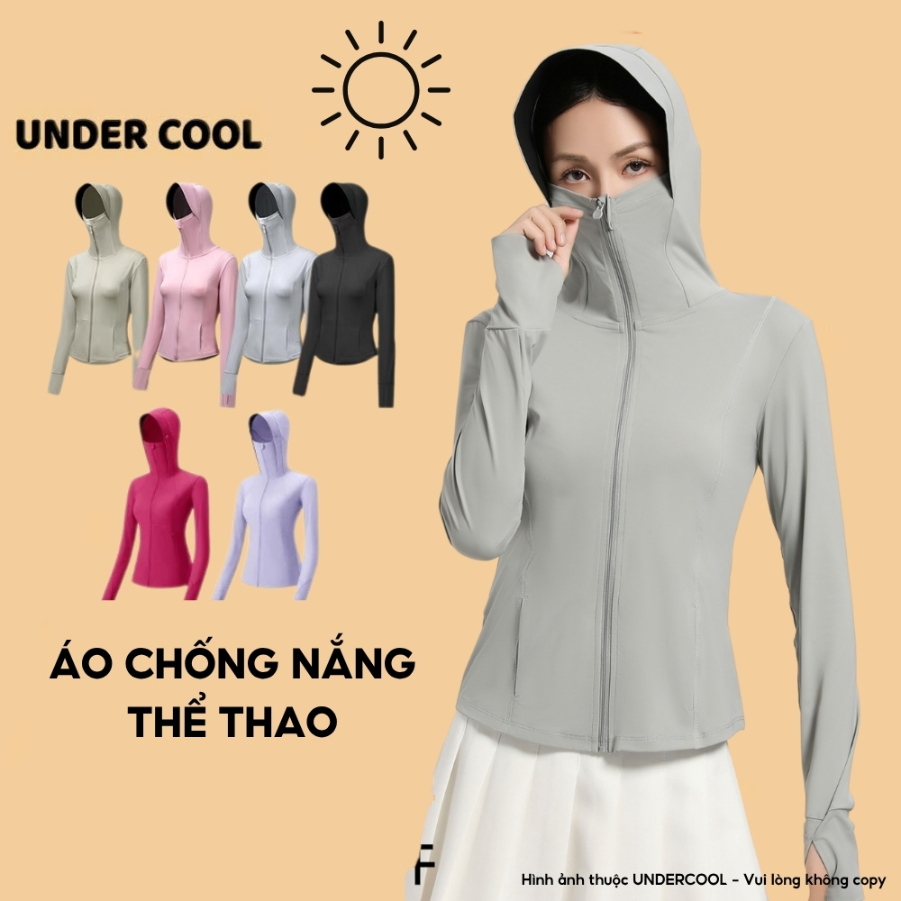 Áo chống nắng nữ thể thao UNDERCOOL Có mũ vành, chống tia cực tím, siêu mát, thoáng khí, thiết kế ôm dáng co giãn  ACN10