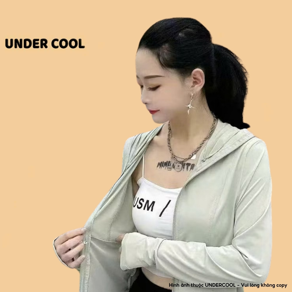 Áo chống nắng nữ thể thao UNDERCOOL Có mũ vành, chống tia cực tím, siêu mát, thoáng khí, thiết kế ôm dáng co giãn  ACN10