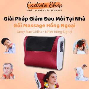 Gối Massage Cổ Vai Gáy Hồng Ngoại – Giảm Đau Mỏi, Xoa Bóp Cơ Bắp, Gối Mát Xa Đa Năng