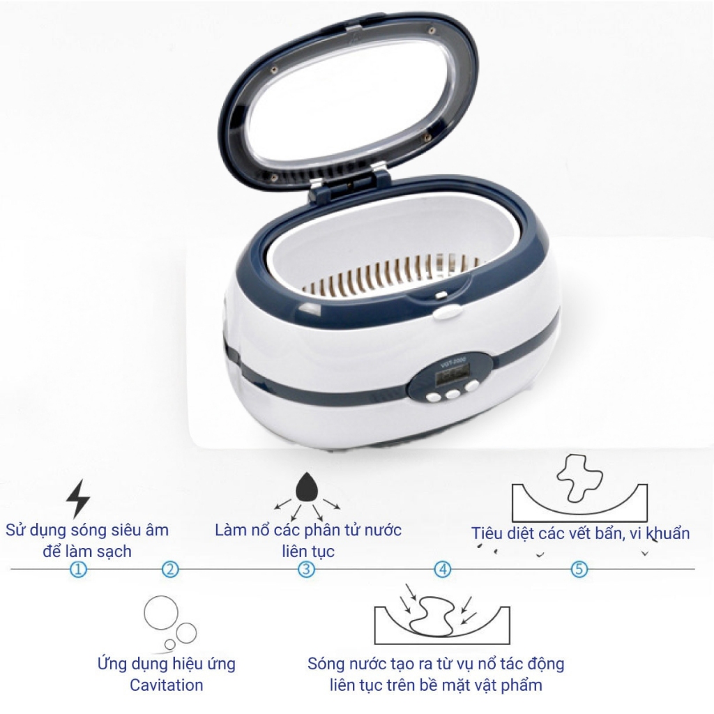 Ảnh Máy rửa mắt kính trang sức cọ trang điểm siêu sạch bằng sóng siêu âm Lescolton thế hệ mới tiện lợi sử dụng ở mọi nơi 2