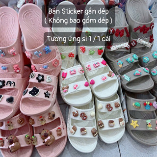 Sticker Gắn Dép ( Ngẫu Nhiên, Không Kèm Dép ) Khách ghi chú tông màu shop tự mix lên dép