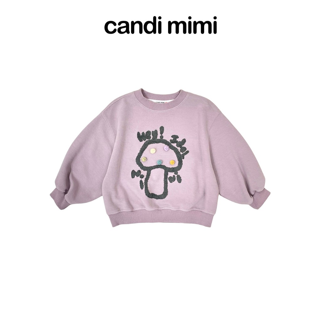 CANDI MIMI Áo hoodie cây nấm chấm màu - Phong cách Hàn Quốc