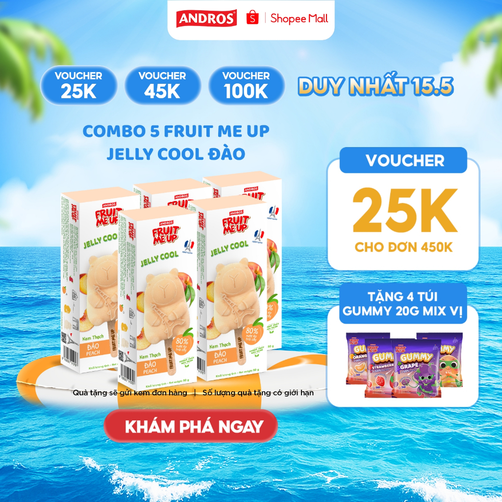 Ảnh Kem Thạch Jelly Cool (Combo 4 Hộp & 5 Hộp) - Andros Fruit Me Up - 80% Nước ép trái cây 1