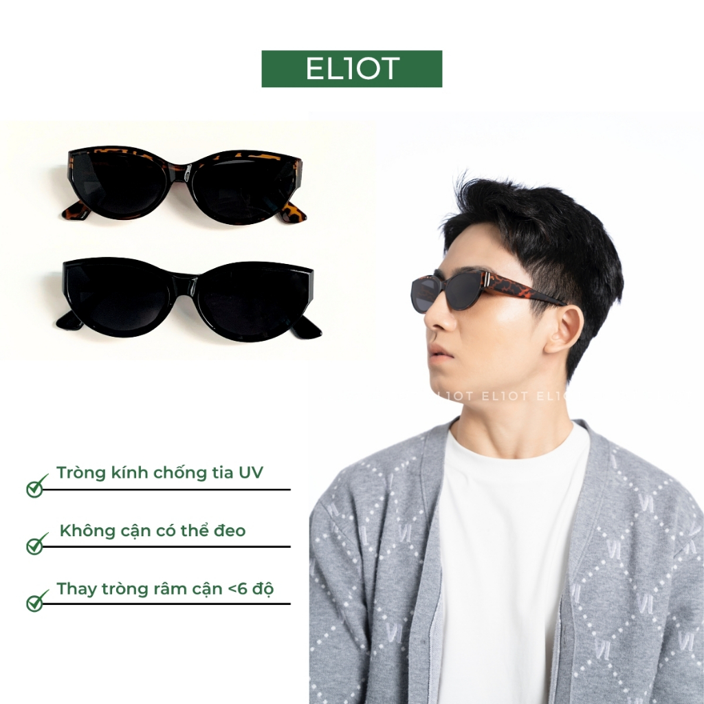 Kính râm mắt mèo ELIOT EYEWEAR tròng kính chống tia UV400 kiểu dáng thời trang phù hợp với cả nam và nữ 13016