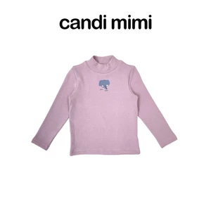 CANDI MIMI Áo nỉ cotton cổ 3 phân hình con voi - Phong cách Hàn Quốc
