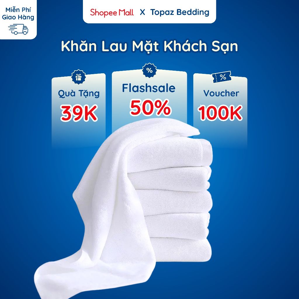 Khăn tắm khách sạn TOPAZ kích thước 70 x 140 cm 500g vải cotton thấm hút tốt chuyên dùng cho khách sạn 5*