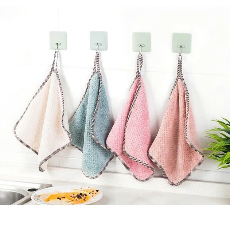 COMBO KHĂN TREO LAU TAY - Khăn Lau Nhà Bếp Cách Nhiệt- Thấm Hút Nước- Khăn Rửa Chén - Khăn Lau Vệ Sinh Lau Bếp 2 Mặt