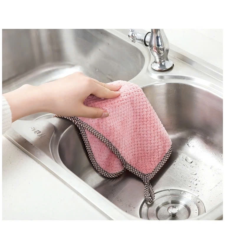 COMBO KHĂN TREO LAU TAY - Khăn Lau Nhà Bếp Cách Nhiệt- Thấm Hút Nước- Khăn Rửa Chén - Khăn Lau Vệ Sinh Lau Bếp 2 Mặt