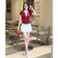 Áo Thun Nữ Cotton Cộc Tay Cổ Trụ Phối 2 Lớp Điệu Đà Form Ôm BigSize , Áo Phông Tay Lỡ Đẹp Phối Basic 381
