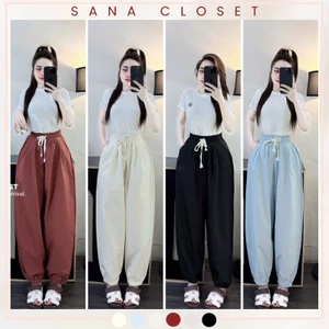 Quần Dài Nữ Dáng Bom Chun Gấu Tôn Dáng Chất Gió Lụa Đẹp Mềm Mát Xuân Hè SANA CLOSET