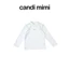 CANDI MIMI Áo nỉ cotton cổ 3 phân nini - Phong cách Hàn Quốc