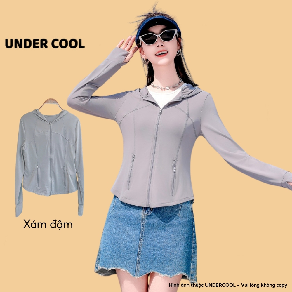 Áo Khoác Chống Nắng Có Mũ UNDERCOOL Dáng Ôm Body Thời Trang Vải Lạnh Mềm Mịn Dễ Giặt Chống Tia UV Có Nhiều Màu Sắc ACN11