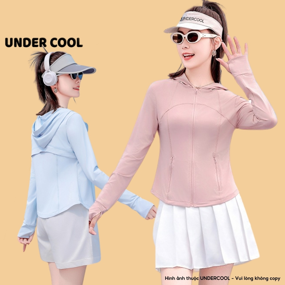 Áo Khoác Chống Nắng Có Mũ UNDERCOOL Dáng Ôm Body Thời Trang Vải Lạnh Mềm Mịn Dễ Giặt Chống Tia UV Có Nhiều Màu Sắc ACN11