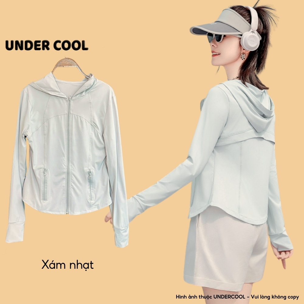 Áo Khoác Chống Nắng Có Mũ UNDERCOOL Dáng Ôm Body Thời Trang Vải Lạnh Mềm Mịn Dễ Giặt Chống Tia UV Có Nhiều Màu Sắc ACN11