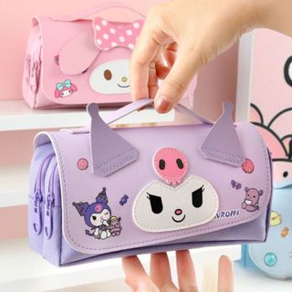 Hộp Đựng Bút Hình Kuromi / Melody / Pochaco - Hộp Bút Nhiều Ngăn Chất Liệu Da Cao Cấp Cho Bé Đựng Bút , Đựng Thước