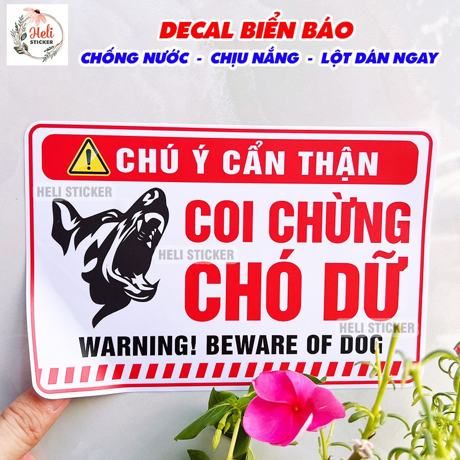 Decal Coi Chừng Chó Dữ, Bảng Cảnh Báo Cẩn Thận Có Chó Dữ, Biển Báo Chó ...