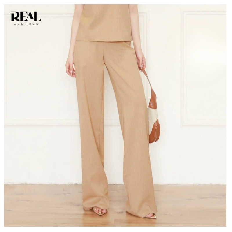 Quần suông ống rộng linen REALCLOTHES (tổng hợp màu), vải linen pha lụa ít nhăn, mềm mát