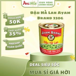 Đậu Hà Lan Ayam Brand – Lon 230g – Xanh Mướt Tự Nhiên, Giòn Ngọt (date 16/10/26)