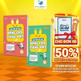 Sách - Tham khảo lớp 5 - Combo Bài tập Bổ Trợ Nâng Cao Tiếng Việt Lớp 5 (Tập 1 + Tập 2) - TKBooks
