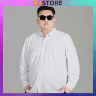 Áo sơ mi nam Big Size dài tay có túi, chất vải lụa mềm co dãn nhẹ, size lớn 100kg