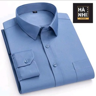 Áo sơ mi nam Big Size dài tay có túi, chất vải lụa mềm co dãn nhẹ, size lớn 100kg