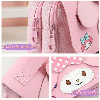 Hộp Đựng Bút Hình Kuromi / Melody / Pochaco - Hộp Bút Nhiều Ngăn Chất Liệu Da Cao Cấp Cho Bé Đựng Bút , Đựng Thước