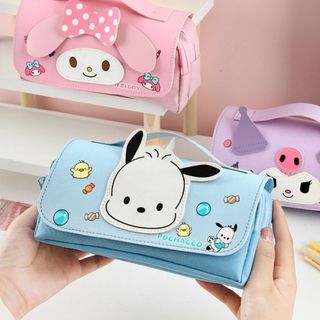 Hộp Đựng Bút Hình Kuromi / Melody / Pochaco - Hộp Bút Nhiều Ngăn Chất Liệu Da Cao Cấp Cho Bé Đựng Bút , Đựng Thước