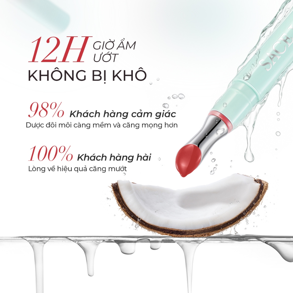 Son Tint Bóng SACE LADY không dính màu bóng lâu trôi không dính Son Elsa 1.8g