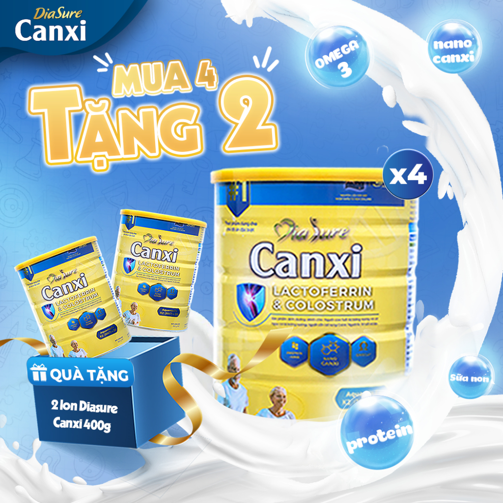 Ảnh COMBO MUA 4 TẶNG 2 Lon 400G,  Diasure canxi Xương Khớp 850g, Bổ sung nano canxi phòng chống loãng xương. 1