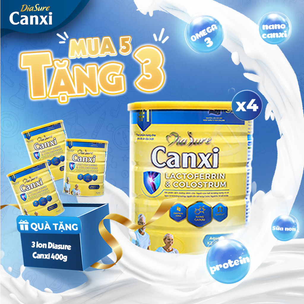Ảnh COMBO MUA 5 TẶNG 3 Lon 400G. Diasure canxi Xương Khớp 850g, Bổ sung nano canxi phòng chống loãng xương. 1