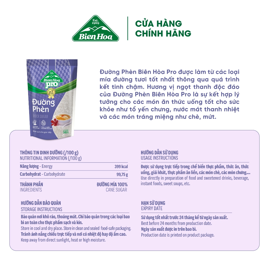 Ảnh Combo 2 Túi Đường Phèn Biên Hòa Pro 500 Gram/túi 2