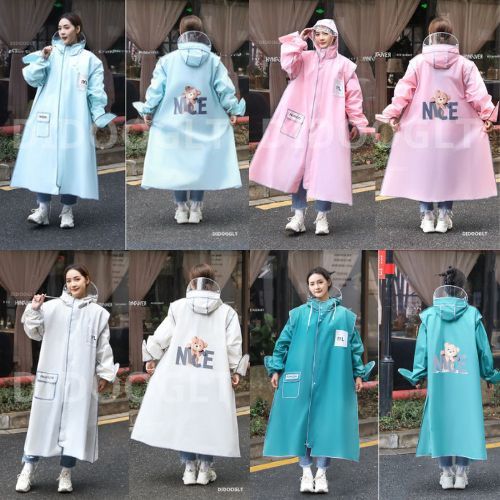 Áo Mưa Thời Trang Hình Gấu Nice Có Khoá Kéo - Áo Mưa Một Người Có Kính Chắn Mưa Tiện Lợi