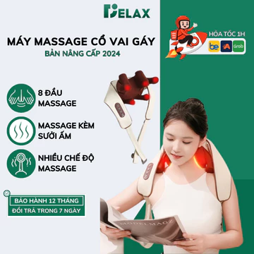 Máy Massage Cổ Vai Gáy DOMI 8 Đầu Massage Chườm Ấm Cổ Vai Gáy, Cải Thiện Sức Khỏe Giảm Mệt Mỏi Chườm Nóng Trị Liệu MMC05