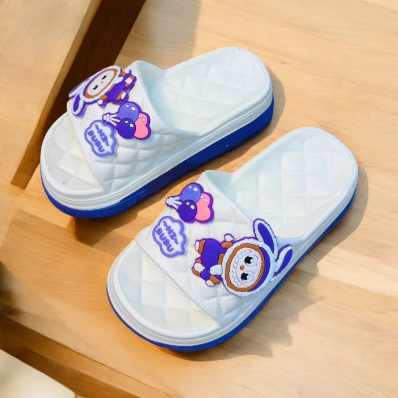 DÉP BÁNH MÌ CARO đế cao 4cm cho bé gái hình thỏ labubu siêu nhẹ êm chân cho bé