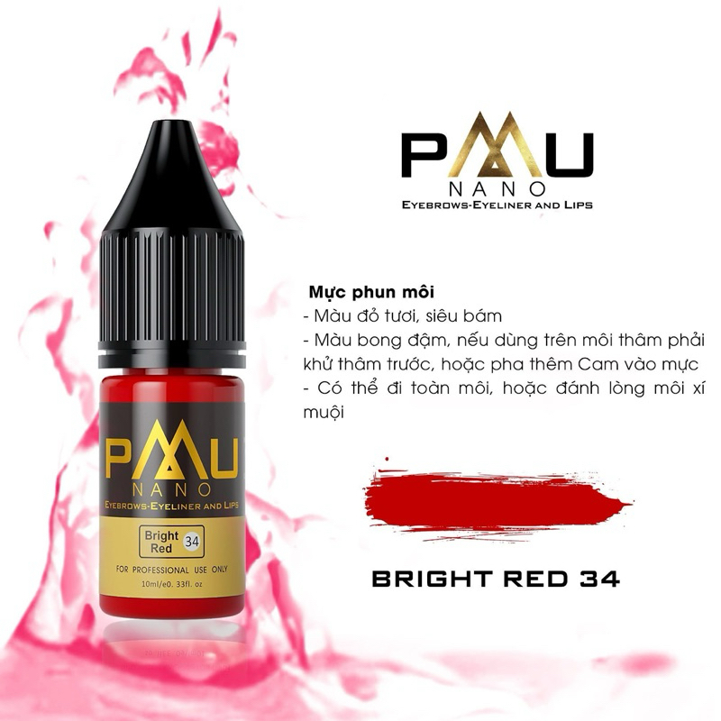 Mực PMU Nano - Hương Phan cao cấp, chai full, chiết _10ml, 5ml, 3,3ml _M06