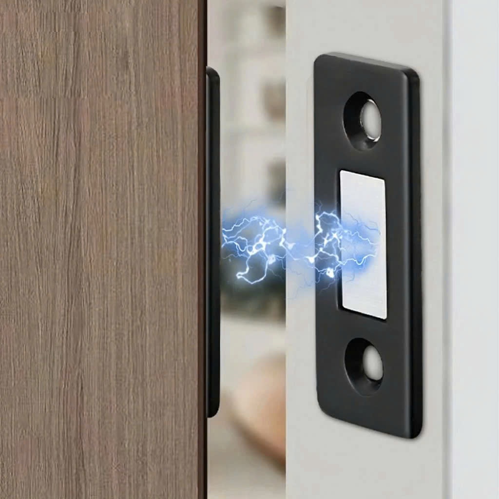 Bộ Nam Châm Dán Chốt Tủ Quần Áo, Ngăn Kéo, Tủ Bếp Tiện Lợi-Nam Châm Gắn Cửa Lực Hút Cực Mạnh Tự Động Hít Chặn