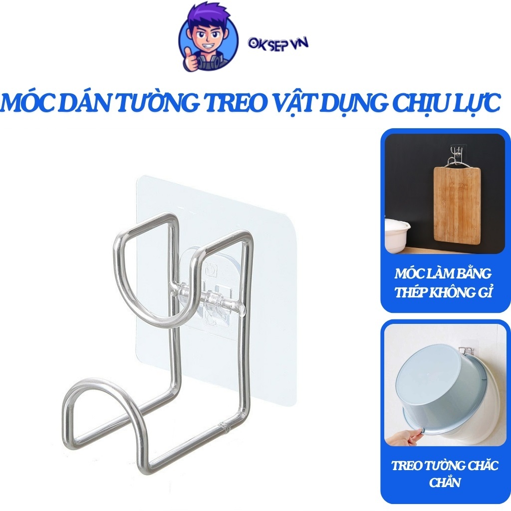 [Mua 10 tặng 1] Móc Dán Tường Treo Vật Dụng, Chậu Thau Rổ Chịu Lực Tốt ...