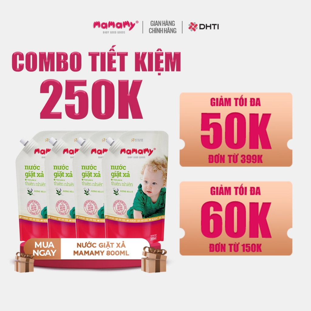 Ảnh Nước giặt xả cho bé, nguồn gốc tự nhiên Mamamy túi 800ml an toàn, tiện lợi túi có vòi phiên bản mới 1