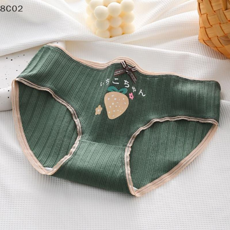 Sét 10 Quần Lót Nữ Cotton tăm mềm cute , co giãn 4 chiều viền ren hàng cao cấp 051