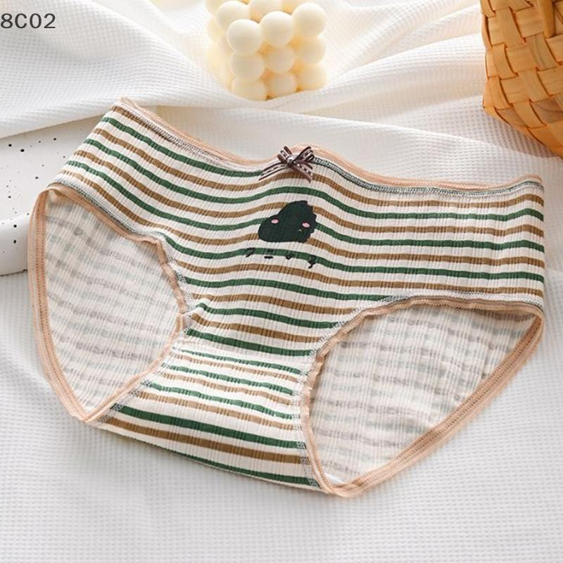 Sét 10 Quần Lót Nữ Cotton tăm mềm cute , co giãn 4 chiều viền ren hàng cao cấp 051
