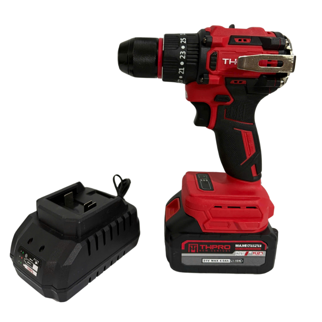 Máy Khoan Pin THPRO 7721 3 Chức Năng Động Cơ Không Chổi Than Lõi Đồng Đầu Kẹp Autolock Chân Pin Phổ Thông
