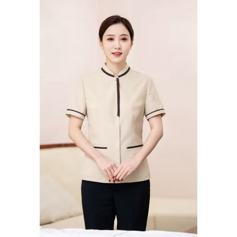 Đồng Phục phòng buồng<Nữ>,spa,thẩm mỹ viện chất liệu cotton lạnh mát, thấm hút