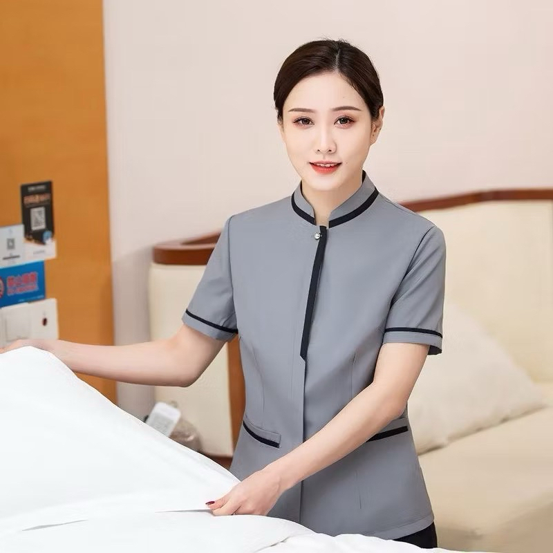 Đồng Phục phòng buồng<Nữ>,spa,thẩm mỹ viện chất liệu cotton lạnh mát, thấm hút