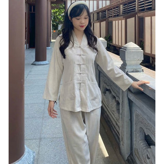 La Hán Nữ Vải LiNen Cao Cấp # Đồ Lam Đi Chùa