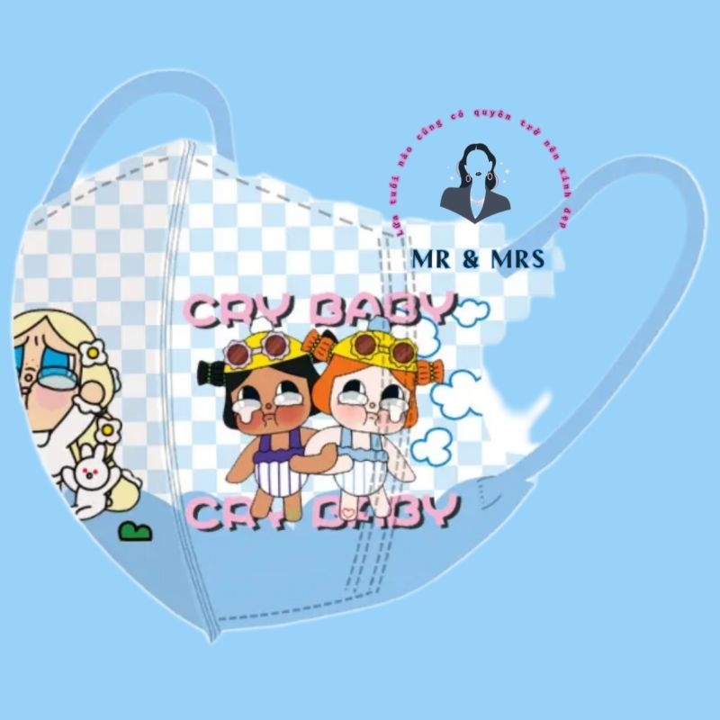 (Set 10c/60c) Khẩu Trang Hoạt Hình CRYBABY Cho Bé 4-12T