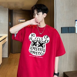 LOCAL BRAND Áo thun Wash Mặt Gấu Phong Cách Unisex Form Rộng / Áo thun Mặt Gấu Phông Màu Phong Cách Âu Mỹ