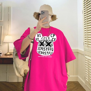 LOCAL BRAND Áo thun Wash Mặt Gấu Phong Cách Unisex Form Rộng / Áo thun Mặt Gấu Phông Màu Phong Cách Âu Mỹ