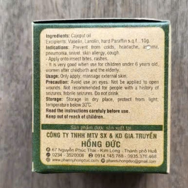 Cao dầu tràm Hồng Đức 10g